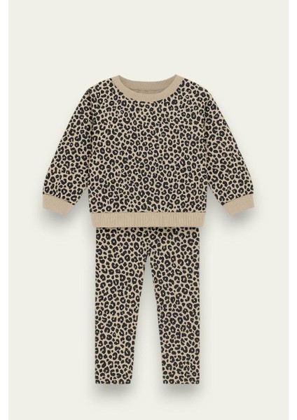 Kız Çocuk Desenli Ikili Takım (Sweatshirt + Tayt)