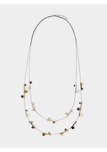 Geometrik Detaylı Uzun Kolye