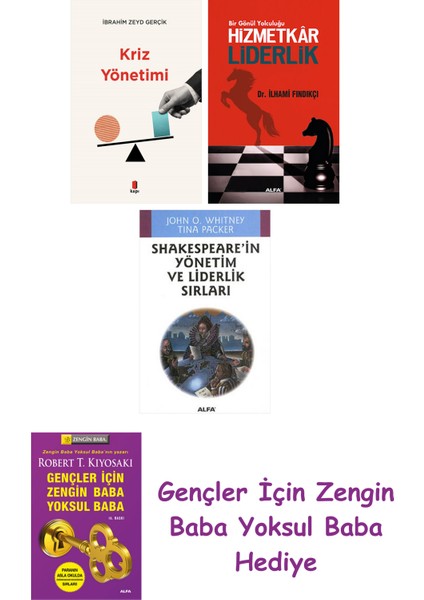 Kriz Yönetimi + Hizmetkar Liderlik (Cep Boy) + Shakespeare'in Yönetim ve Liderlik Sırları