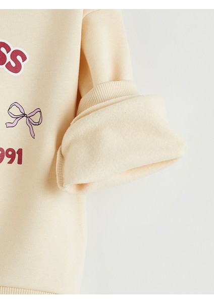 Yeni Sezon Bisiklet Yaka Kız Çocuk Kalın Sweatshirt 2'li fırsatları