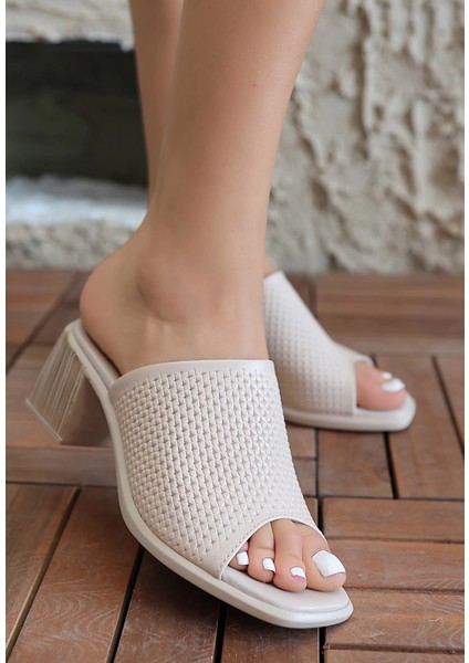 Bosel Zanna Bej Cilt Topuklu Terlik indirimleri