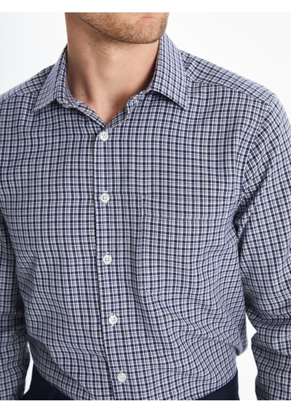 Yeni Sezon Regular Fit Uzun Kollu Ekose Gabardin Erkek Gömlek modelleri