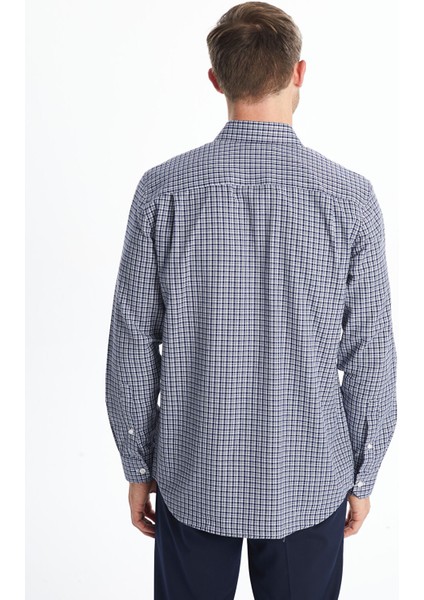Yeni Sezon Regular Fit Uzun Kollu Ekose Gabardin Erkek Gömlek fırsatları