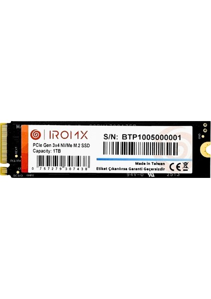 Iromx 1tb 3000/3000MB/S M2 Pcıe Gen3 Nvme SSD IR1TBNVP3