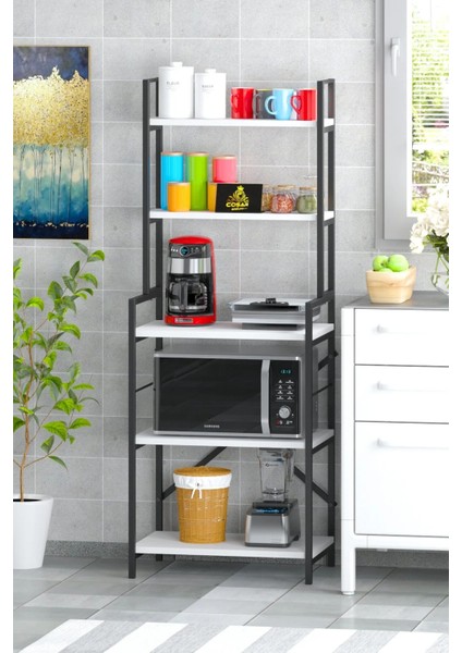 Mutfak Standı Kahve Köşesi Fırın Dolabı 5 Raflı Mutfak Rafı Mutfak Bangosu