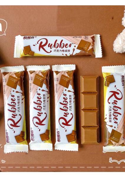 Çikolata Şeklinde Kokulu Silgi – Çikolata Paketli Silgi – Tekli