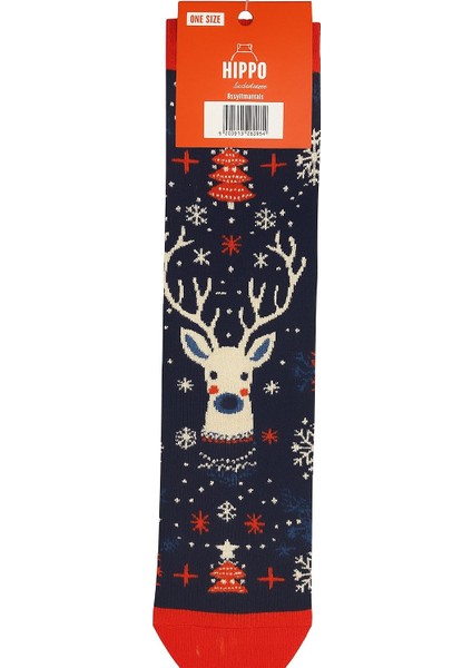 Yeni Yıl Yılbaşı Noel Figürlü Tasarım Çorap Özel Kutusunda