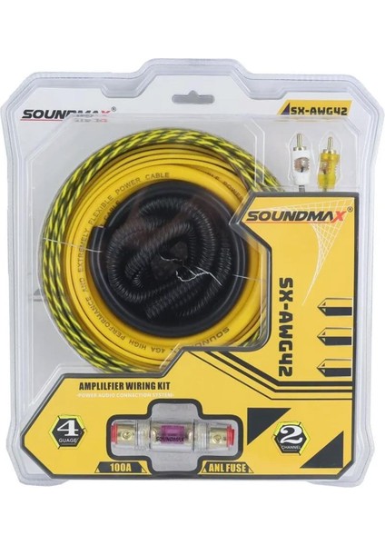 SX-AWG42 Oto Anfi Kablo Seti 4ga Vakumlu