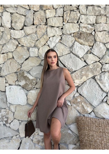 Nrtmsa Çan Kısa Elbise Vizon (Beden: S) indirimleri