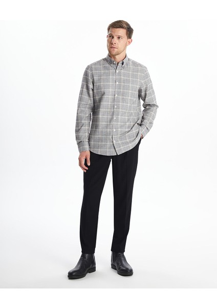 Yeni Sezon Regular Fit Uzun Kollu Ekose Gabardin Erkek Gömlek fiyatları
