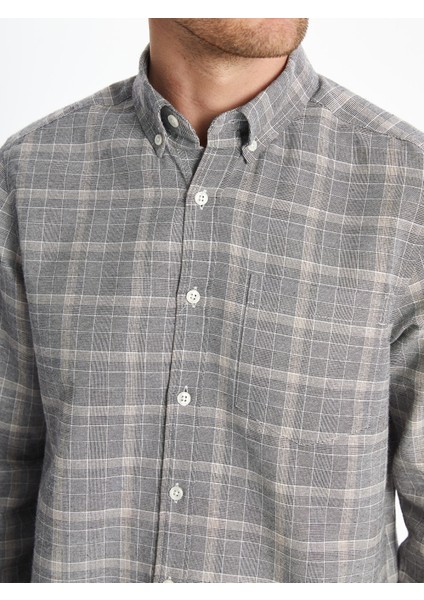 Yeni Sezon Regular Fit Uzun Kollu Ekose Gabardin Erkek Gömlek modelleri
