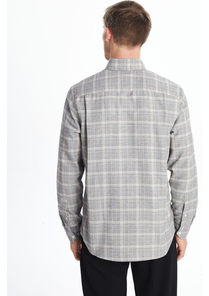 Yeni Sezon Regular Fit Uzun Kollu Ekose Gabardin Erkek Gömlek fırsatları