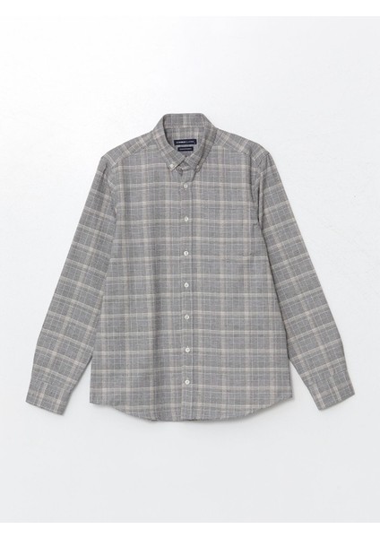 Yeni Sezon Regular Fit Uzun Kollu Ekose Gabardin Erkek Gömlek indirimleri