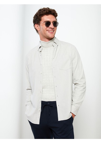 Yeni Sezon Regular Fit Uzun Kollu Kadife Erkek Gömlek modelleri