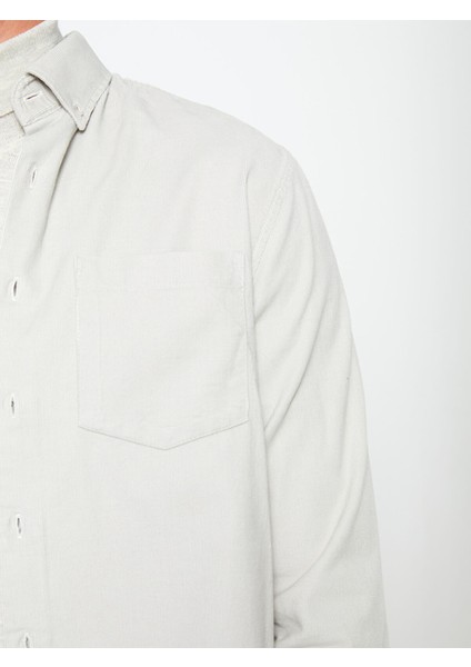 Yeni Sezon Regular Fit Uzun Kollu Kadife Erkek Gömlek fırsatları