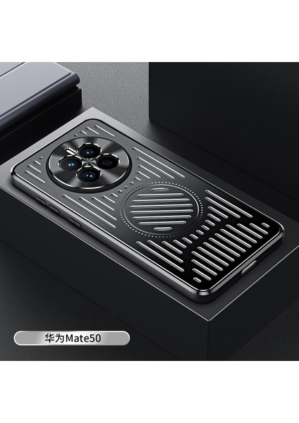 Huawei Mate 50 Kılıfı, Manyetik Metal Isı Dağıtıcı Koruyucu Kılıf-Siyah (Yurt Dışından)