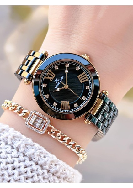 Seramik Kordon Özel Tasarım 2 Yıl Garantili 3 Atm Kadın Kol Saati+Bileklik SR.14282.3
