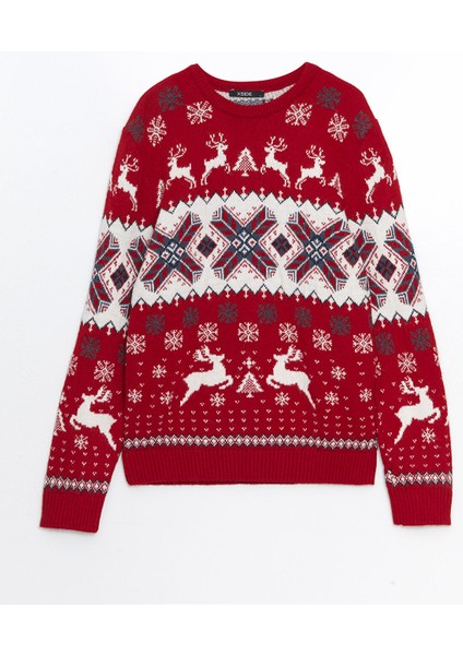 Yeni Sezon Bisiklet Yaka Uzun Kollu Yılbaşı Temalı Erkek Triko Kazak indirimleri