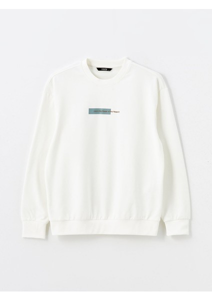 Yeni Sezon Bisiklet Yaka Baskılı Erkek Kalın Sweatshirt indirimleri