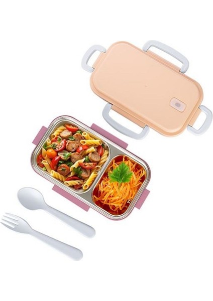 ® 2 Bölmeli 150-300 ml Paslanmaz Çelik Yemek Kabı Beslenme Kabı Yiyecek Saklama Kabı fırsatları