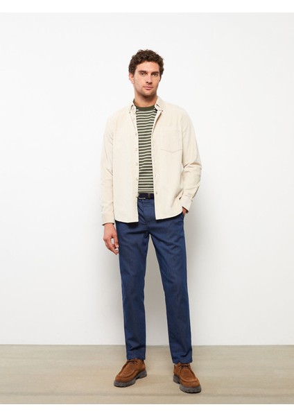 Yeni Sezon Regular Fit Uzun Kollu Kadife Erkek Gömlek fiyatları