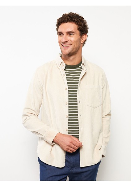 Yeni Sezon Regular Fit Uzun Kollu Kadife Erkek Gömlek modelleri