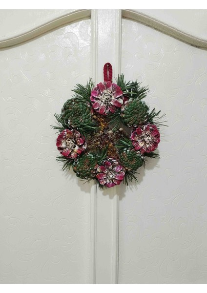 Hediyelik Yılbaşı Özel Tasarım Kozalak Garland Kapı Duvar Süsü fırsatları