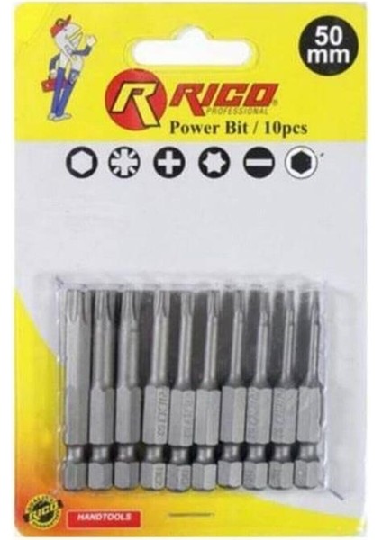 Rıco 005-KK1131 50MM 10 Parça Allen Bits Uç Seti