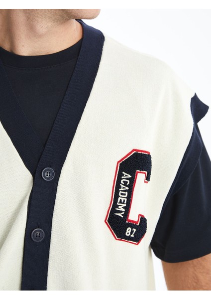 Yeni Sezon Rahat Kalıp V Yaka Erkek Triko Yelek modelleri