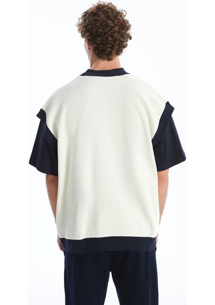 Yeni Sezon Rahat Kalıp V Yaka Erkek Triko Yelek fırsatları