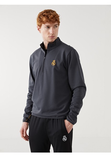 Yeni Sezon Standart Kalıp Dik Yaka Erkek Sweatshirt