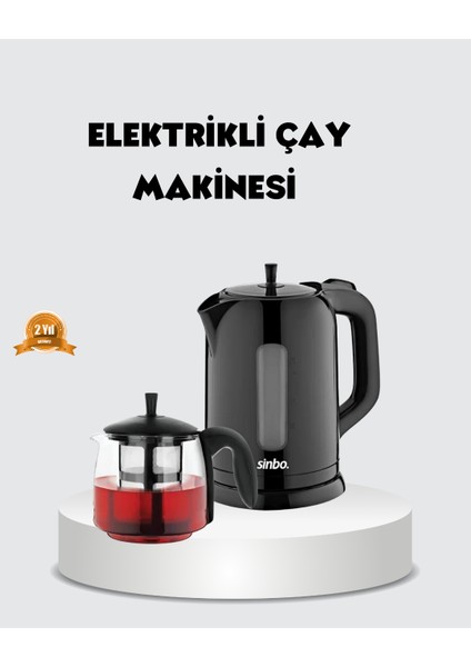 Lvsqvr Çaycı Cam Demlikli 1800W Güçlü ve Sıcak Tutmalı Elektrikli Çay Makinesi