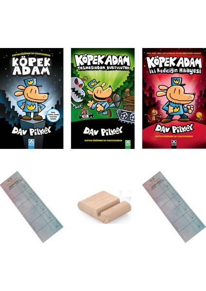 Köpek Adam Set - 1 / 1. Kitap - Tasmasından Kurtuluyor - Iki Kediciğin Hikayesi+ Tablet Tutucu