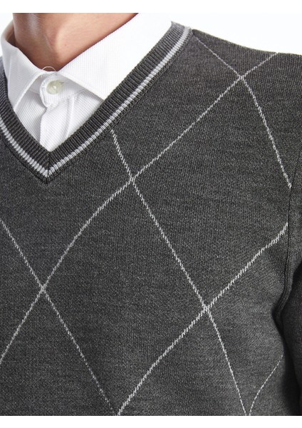 Yeni Sezon V Yaka Uzun Kollu Erkek Triko Kazak modelleri