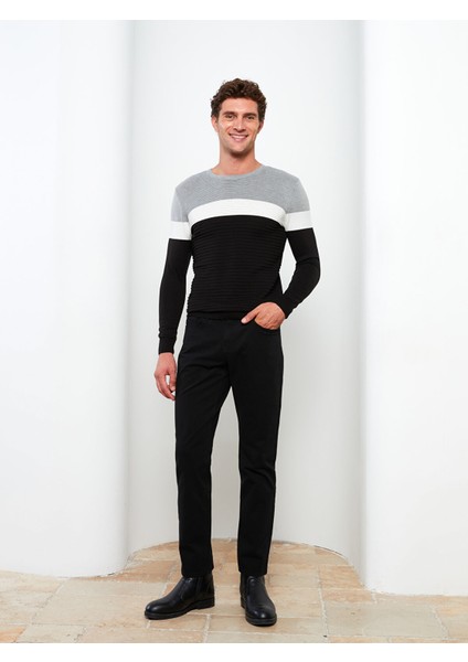 Yeni Sezon Bisiklet Yaka Uzun Kollu Renk Bloklu Erkek Triko Kazak fiyatları