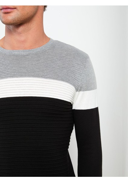 Yeni Sezon Bisiklet Yaka Uzun Kollu Renk Bloklu Erkek Triko Kazak fırsatları