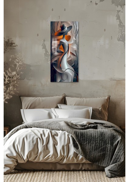 3D Görünümlü Temperli Cam Tablo – Soyut Kadın Silüeti ve Şapka Temalı Uv Baskı 30X60 cm - DCT142 fiyatları