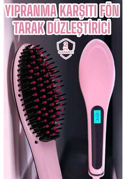 Ieg® Fön Etkili Saç Düzleştirici Tarak Yıpranma Karşıtı Döner Kablo Isı Ayarlı