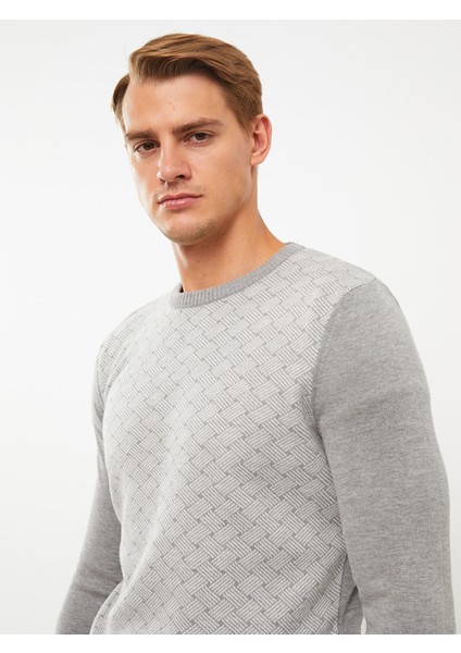 Yeni Sezon Bisiklet Yaka Uzun Kollu Desenli Erkek Triko Kazak