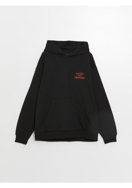 Yeni Sezon Uzun Kollu Baskılı Erkek Kalın Hoodie indirimleri