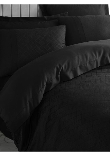 Çift Kişilik Jakarlı Saten Nev Takımı Dama Siyah fırsatları