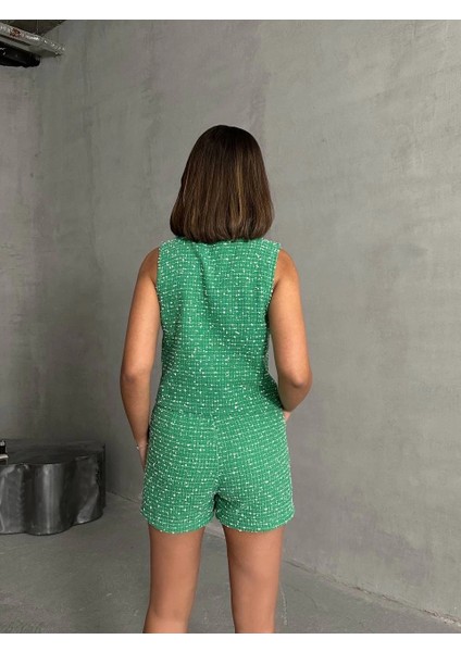 Yelekli Şort Takım Yeşil