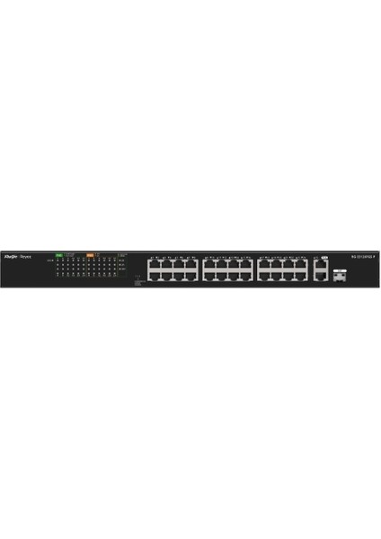 Ruıjıe Reyee RG-ES126FGS-LP 24 Port 10/100 24 Port Poe 2 Port Uplınk + 1 Sfp 180 Watt Yonetılemez Rack Mount Swıtch