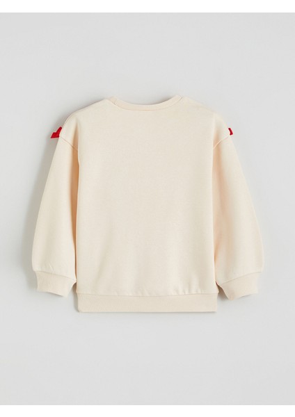 Yeni Sezon Bisiklet Yaka Kız Çocuk Kalın Sweatshirt 2'li fırsatları