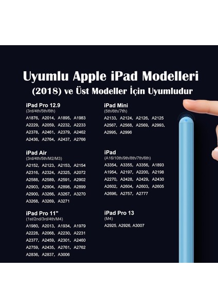 Ipad A16 Air 6/7/8/9/10/11/12. Nesil Avuç Içi Red Palm Rejection Tablet Kalemi Stylus Yazı Çizim Pen fiyatları