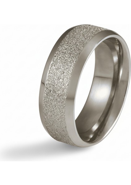 Gümüş Renk Zarif Tasarım 316L Kalite Paslanmaz Çelik Kadın Yüzük Alyans - 27 Ölçü