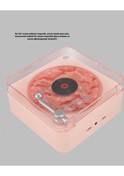 Retro Saatli Bluetooth Hoparlör – Gece Lambalı Kristal Ses Kalitesi modelleri