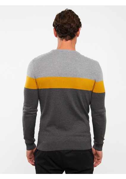 Yeni Sezon Bisiklet Yaka Uzun Kollu Renk Bloklu Erkek Triko Kazak indirimleri