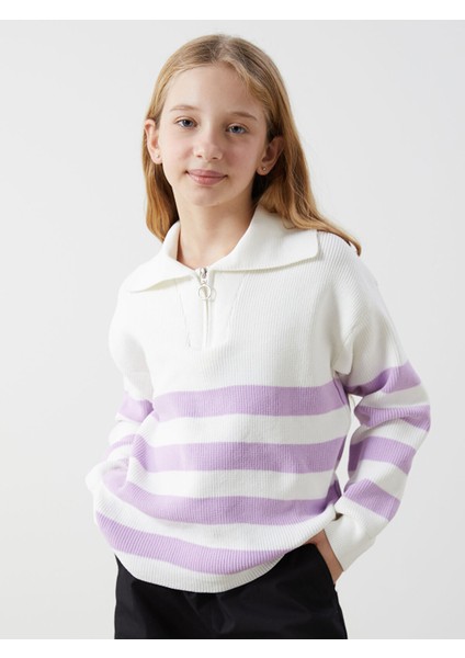 Yeni Sezon Polo Yaka Kız Çocuk Triko Kazak