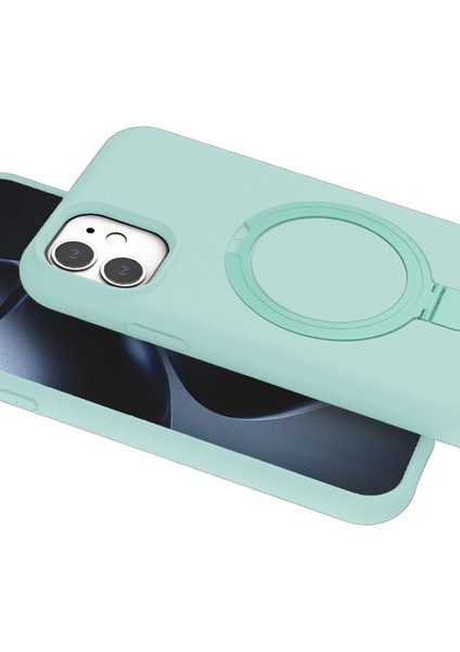 Apple Iphone 11 Regal Magsafe Standlı Kapak - Su Yeşili modelleri